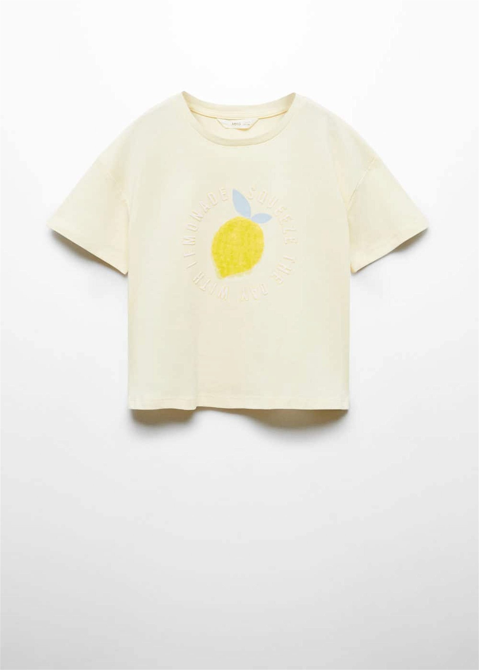Mango Çocuk Desenli Pamuklu Tişört Sari