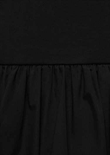  Mango Kadın Kısa Kabarık Etekli Elbise Siyah