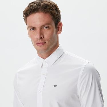  Calvin Klein Erkek Beyaz Gömlek