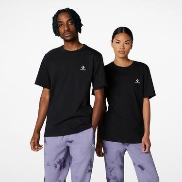  Converse Go-To Embroidered Star Chevron Unisex Siyah T-Shirt