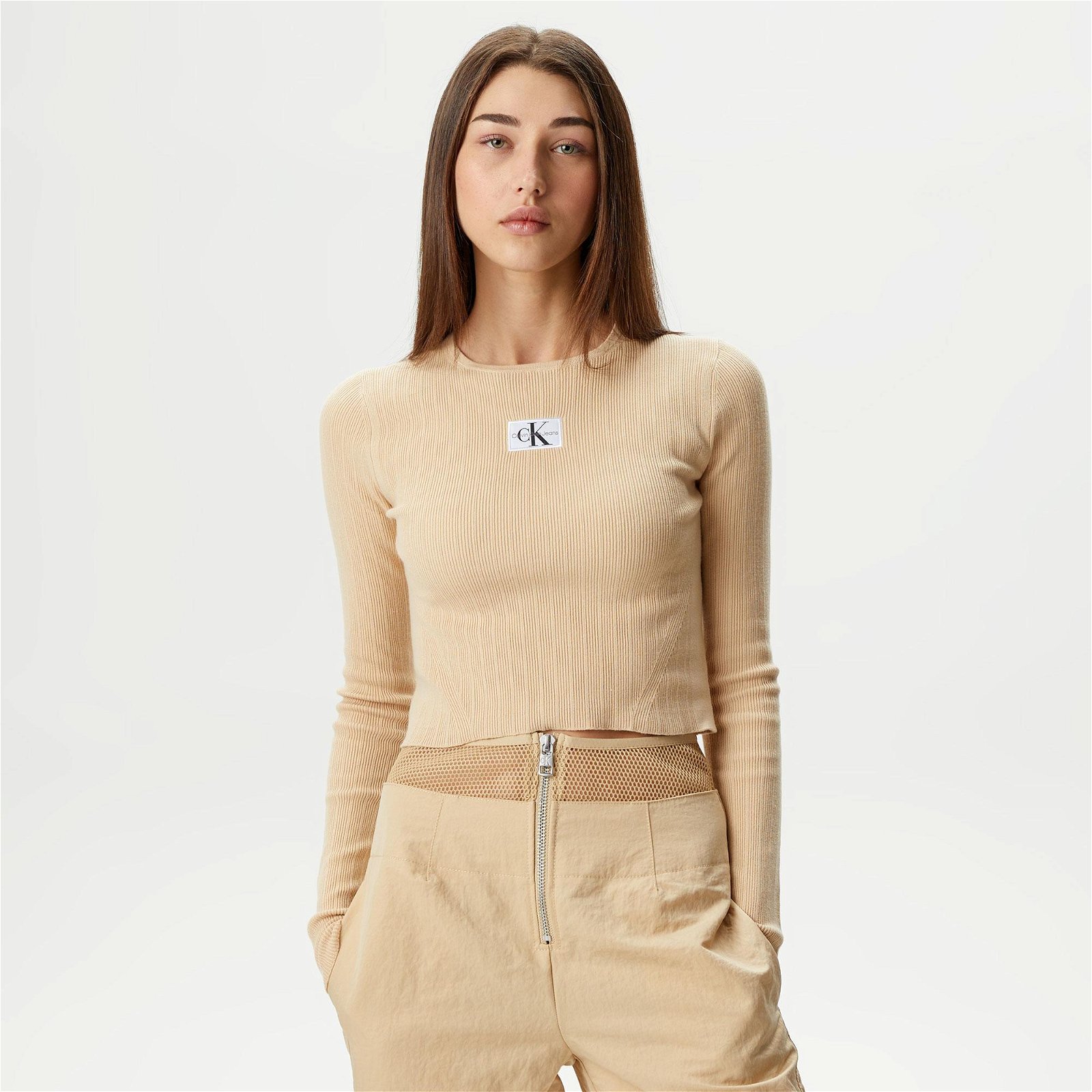 Calvin Klein Jeans Sensory Kadın Bej Bluz