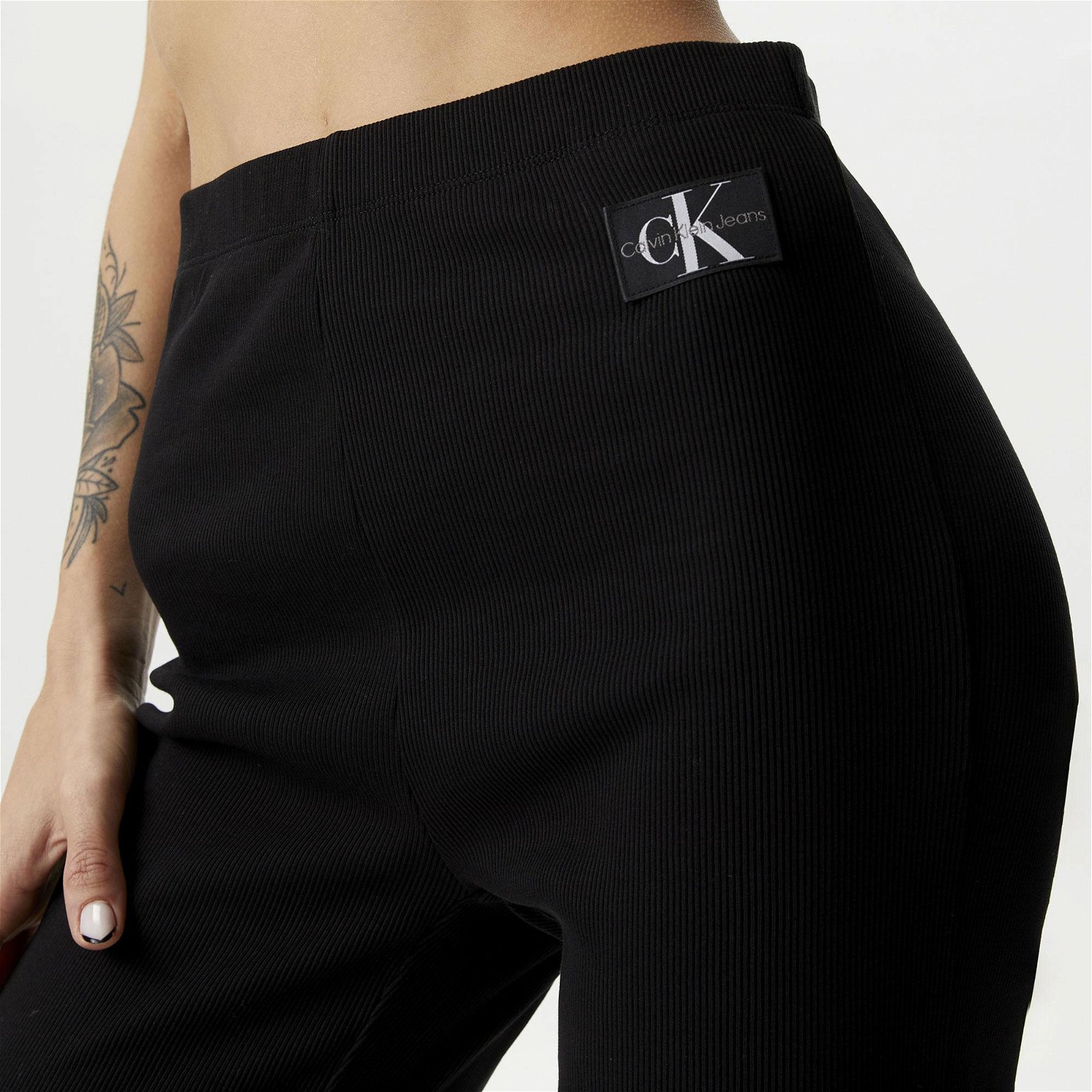 Calvin Klein Jeans Woven Label Kadın Siyah Eşofman Altı