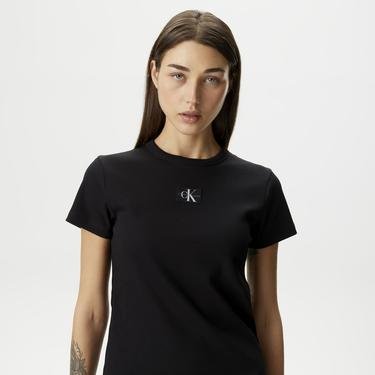  Calvin Klein Jeans Woven Label Kadın Siyah Bluz