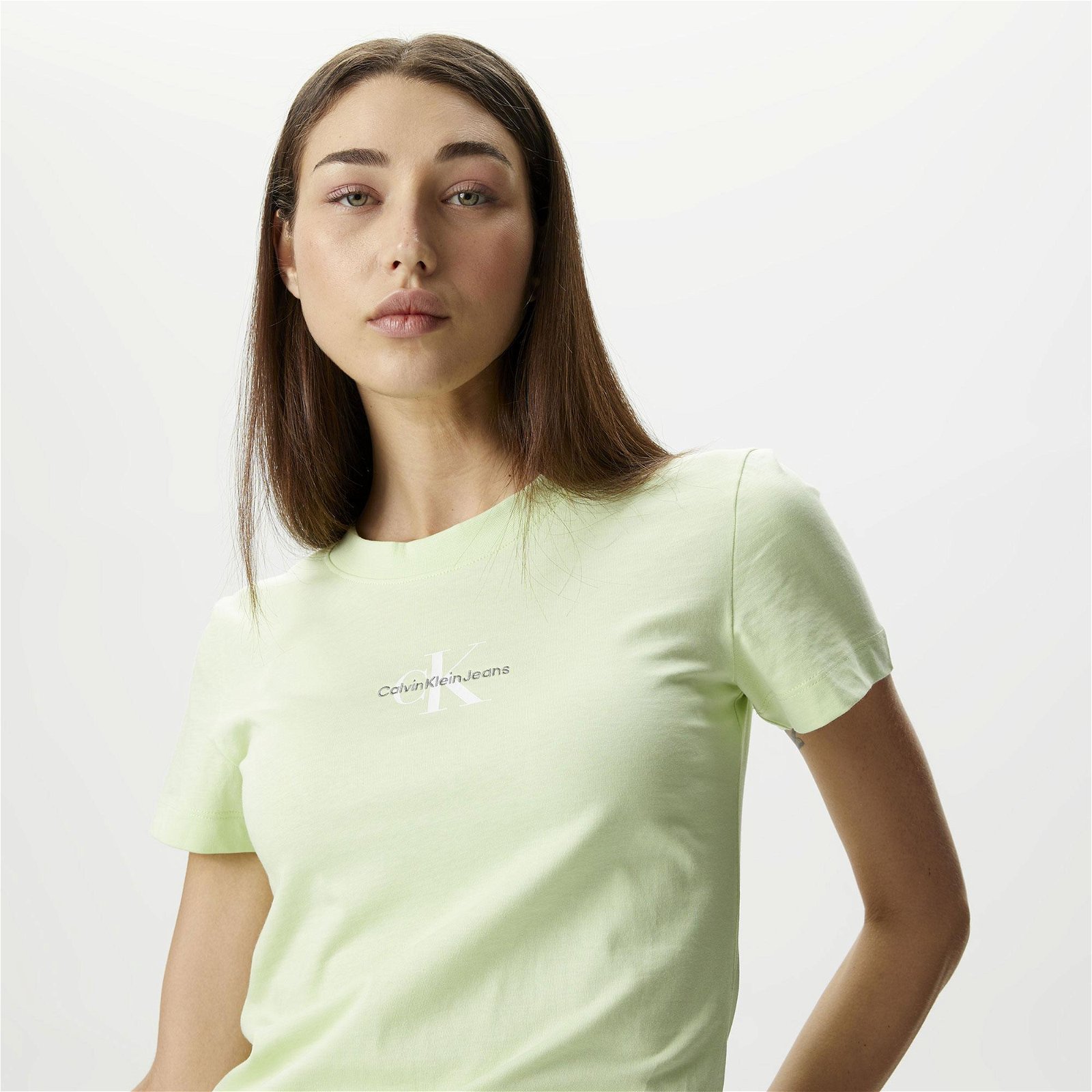Calvin Klein Jeans Monologo Kadın Yeşil Bluz