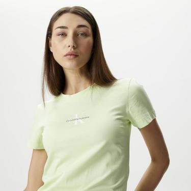  Calvin Klein Jeans Monologo Kadın Yeşil T-Shirt