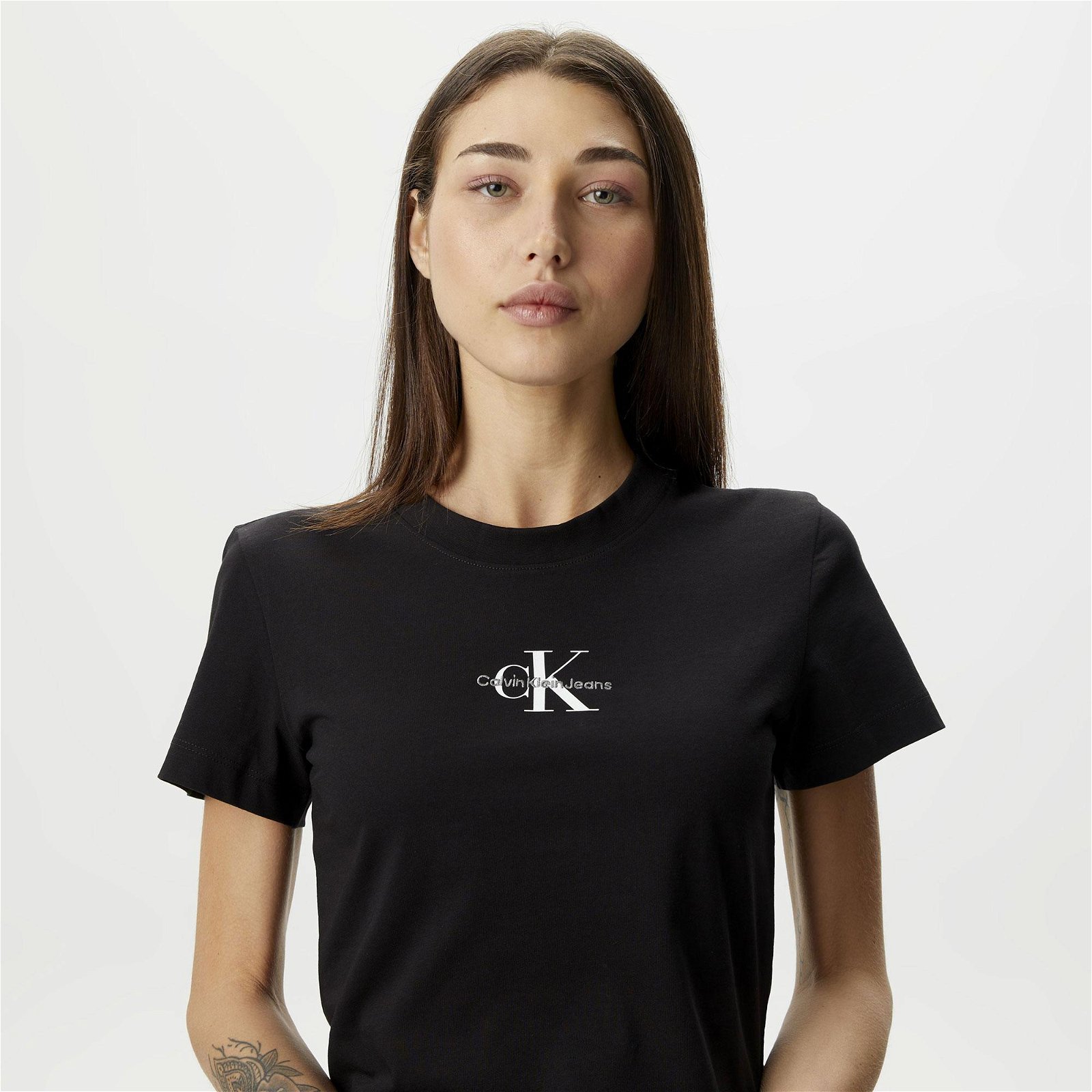 Calvin Klein Jeans Monologo Kadın Siyah T-Shirt