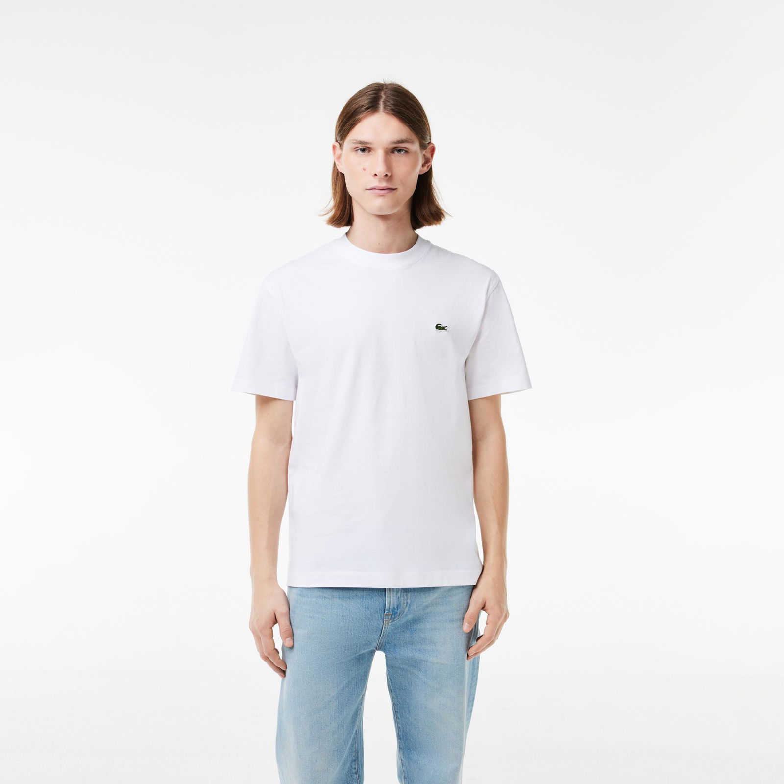 Lacoste Erkek Classic Fit Bisiklet Yaka Beyaz T-Shirt