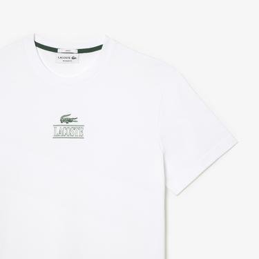  Lacoste Unisex Regular Fit Bisiklet Yaka Beyaz T-Shirt
