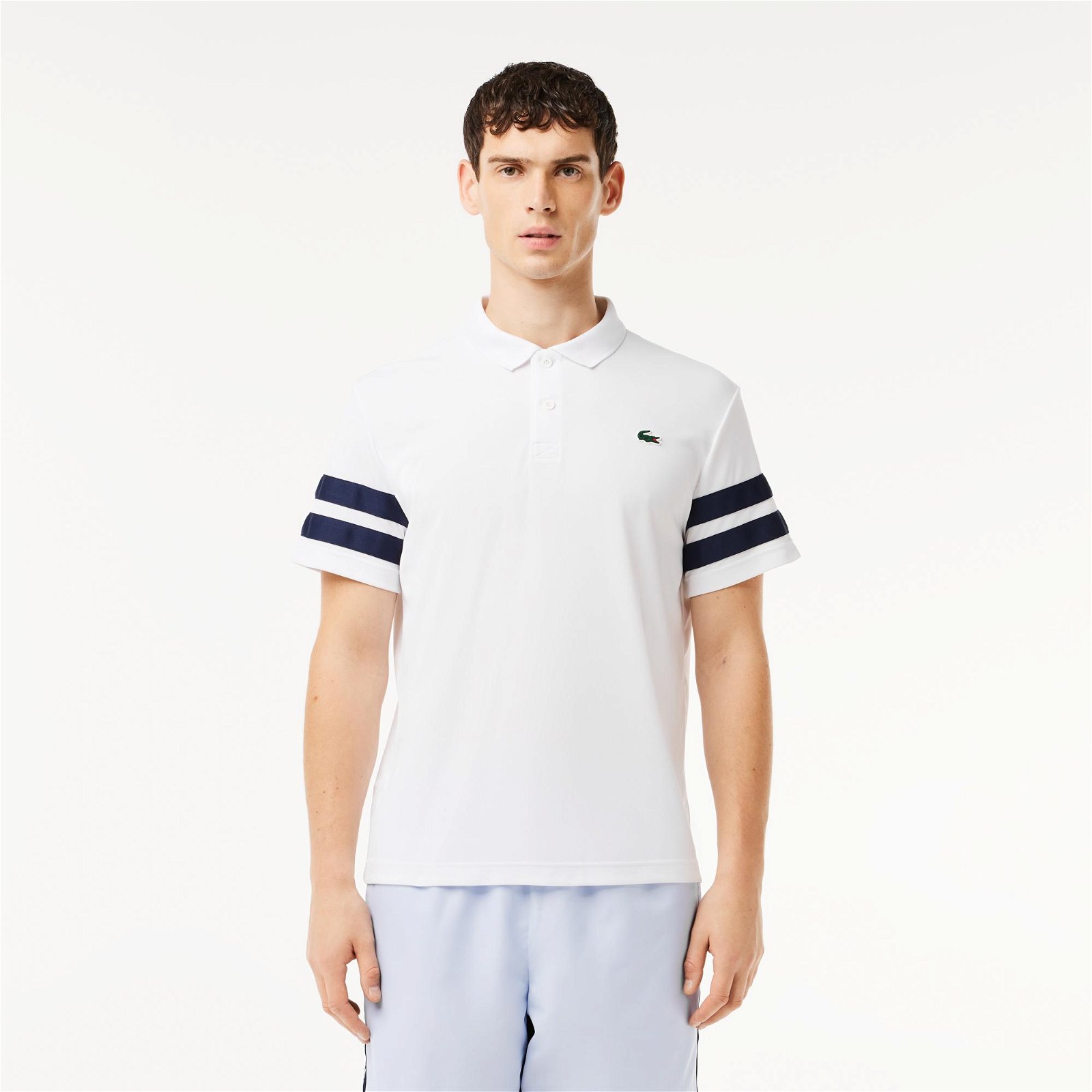 Lacoste Erkek Regular Fit Renk Bloklu Beyaz Tenis Polo