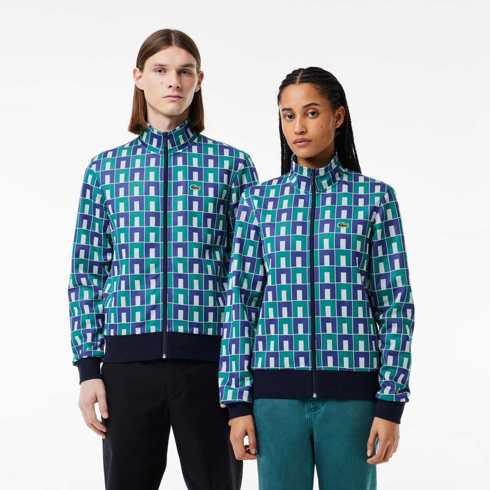 Lacoste Classic Unisex Regular Fit Fermuarlı Desenli Renkli Eşofman Üstü