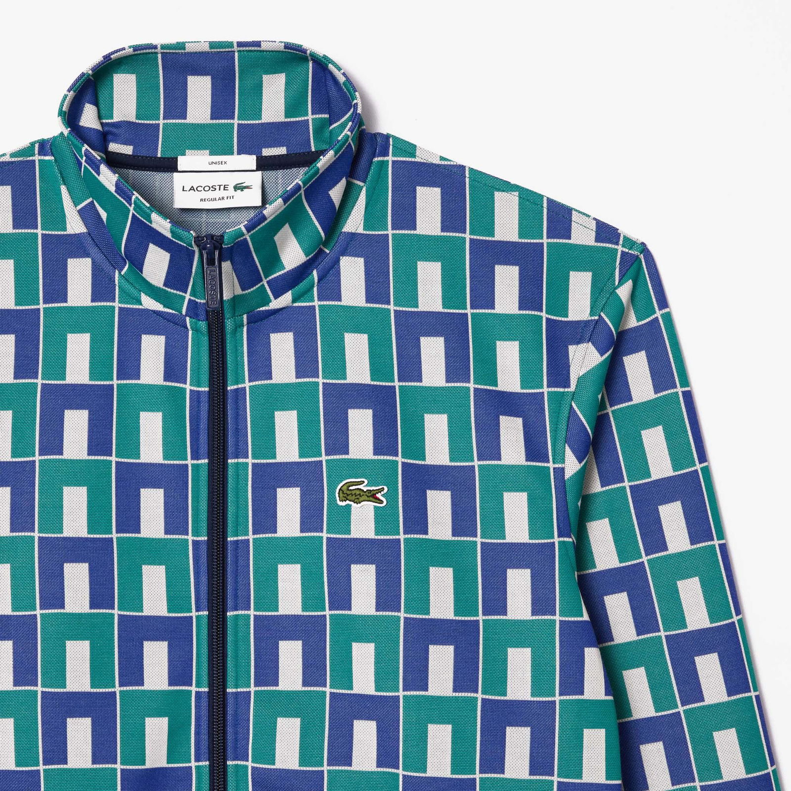 Lacoste Classic Unisex Regular Fit Fermuarlı Desenli Renkli Eşofman Üstü