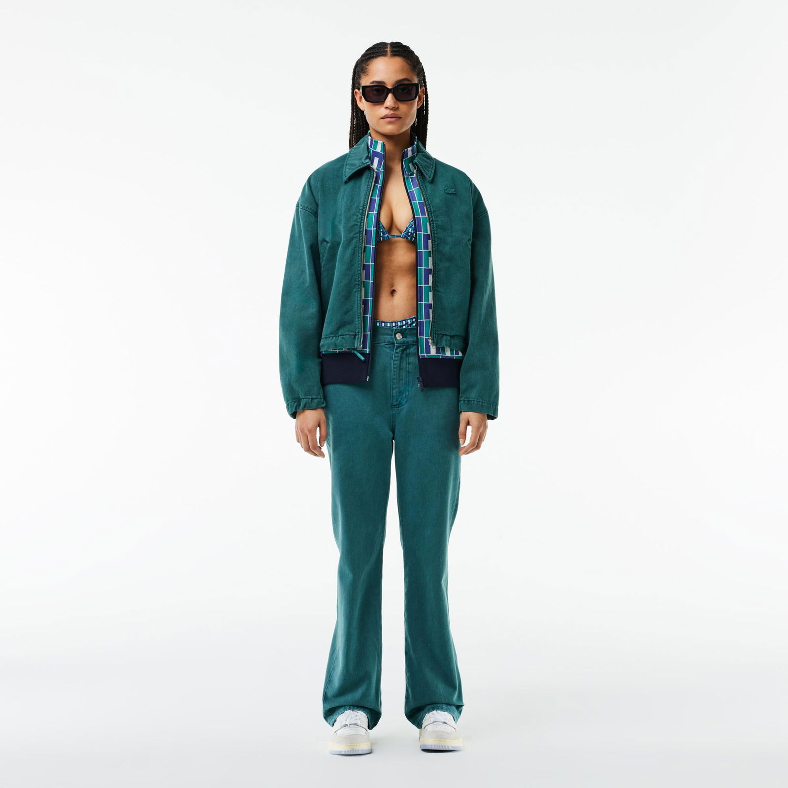Lacoste Classic Unisex Regular Fit Fermuarlı Desenli Renkli Eşofman Üstü