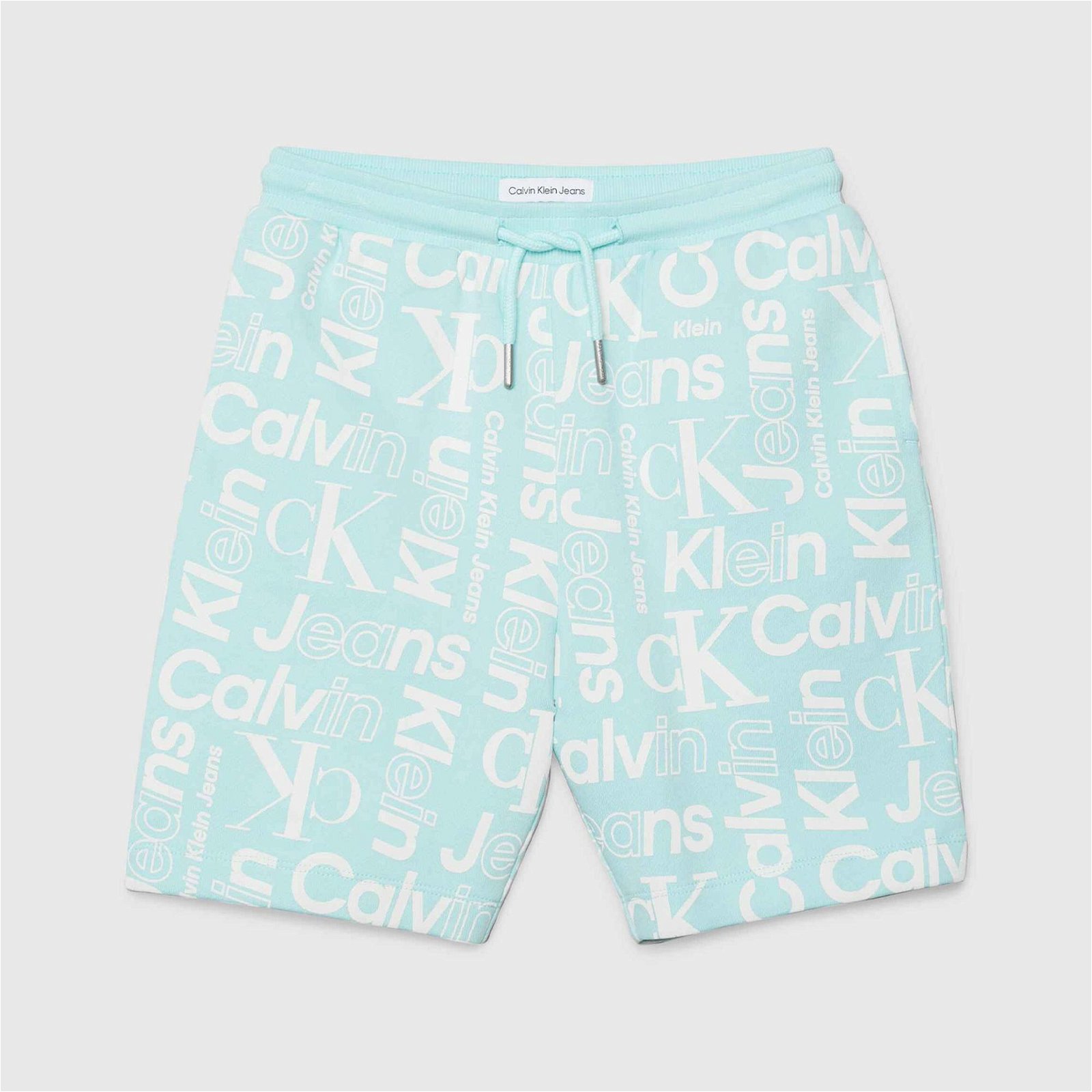 Calvin Klein Jeans Logo All-Over-Print Çocuk Mavi Şort