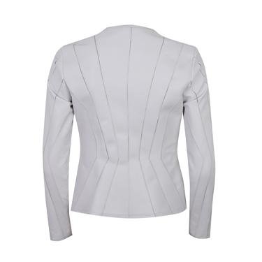  Bienna Beyaz Kadın Panelli Deri Ceket