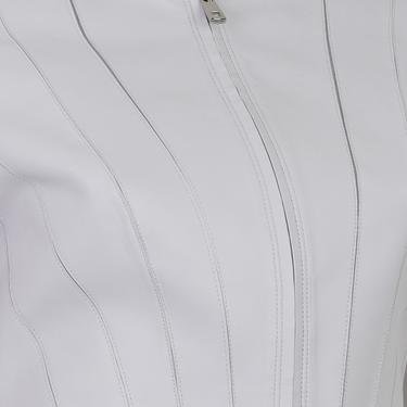  Bienna Beyaz Kadın Panelli Deri Ceket