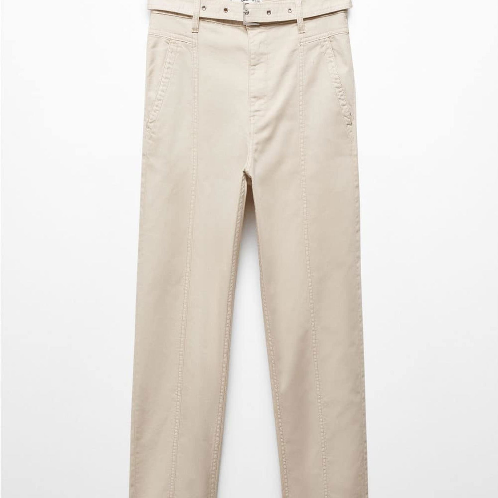 Mango Kadın Beli Dönük Slouchy Jean Pantolon Kırık Beyaz