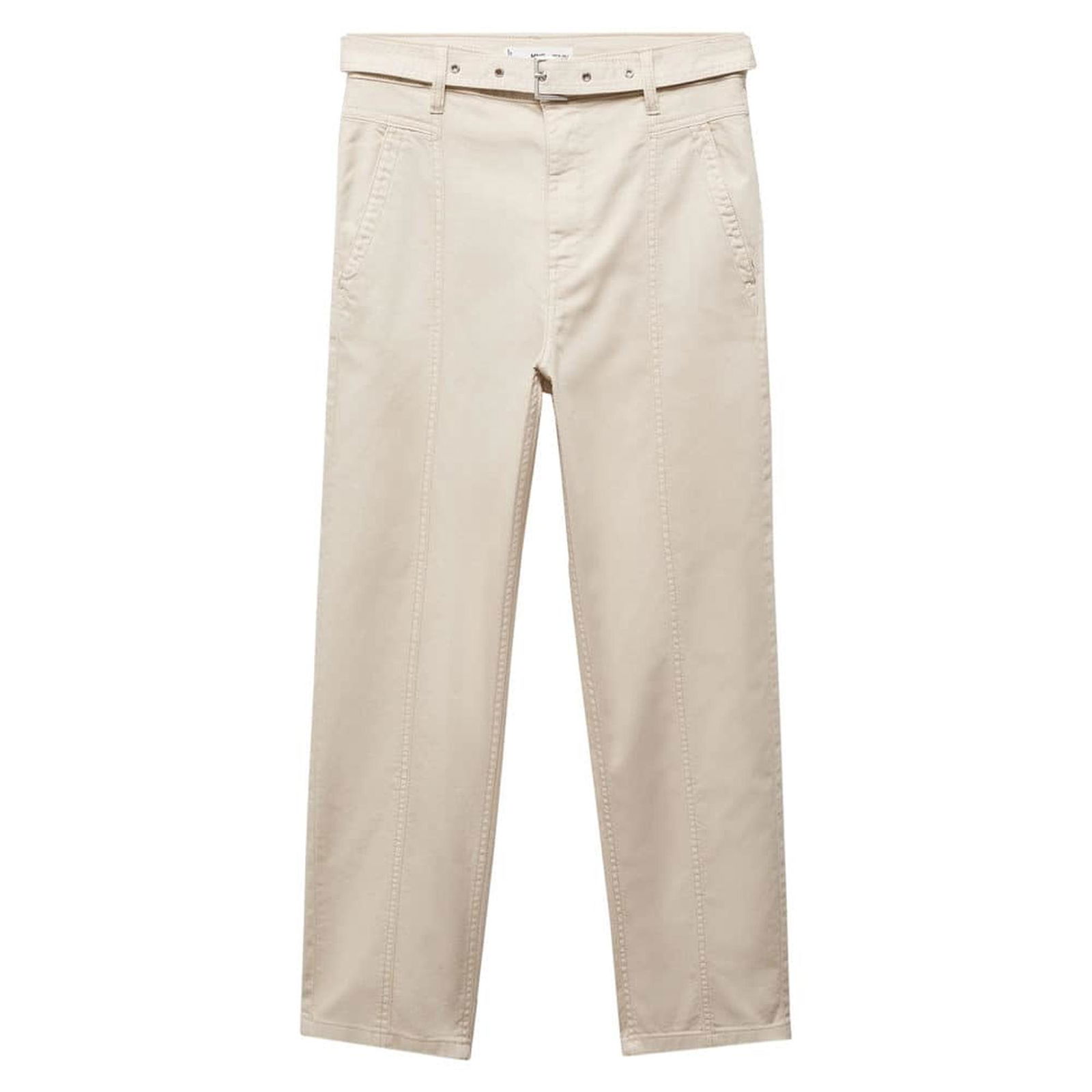 Mango Kadın Beli Dönük Slouchy Jean Pantolon Kırık Beyaz