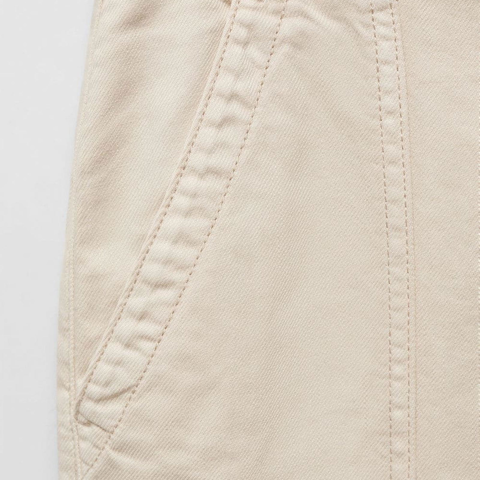 Mango Kadın Beli Dönük Slouchy Jean Pantolon Kırık Beyaz