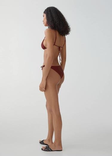  Mango Kadın Üçgen Bikini Üstü Kızıl Kahverengi