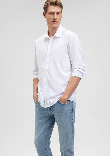  Mavi Beyaz Gömlek Slim Fit / Dar Kesim 0211030-620