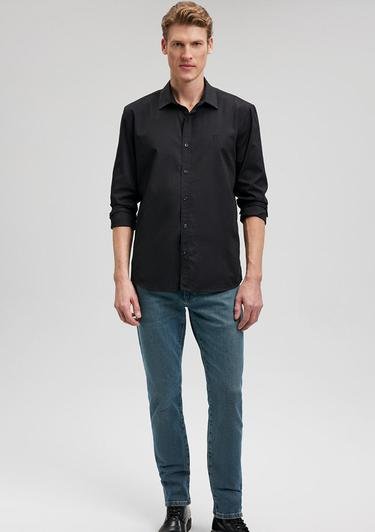  Mavi Siyah Gömlek Slim Fit / Dar Kesim 0211012-900