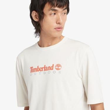  Timberland Anti-Uv Outdoor Graphic Erkek Beyaz T-Shirt
