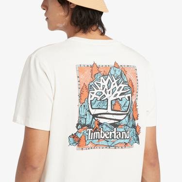  Timberland Back Graphic Erkek Beyaz T-Shirt