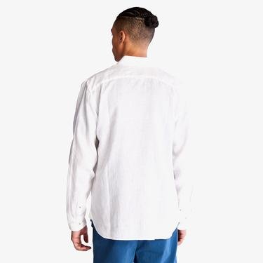  Timberland Linen Shirt Erkek Beyaz Gömlek