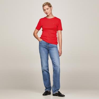  Tommy Hilfiger New Slim Cody Kadın Kırmızı T-Shirt