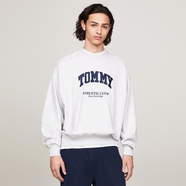  Tommy Jeans Boxy Crew Erkek Gri Sweatshirt