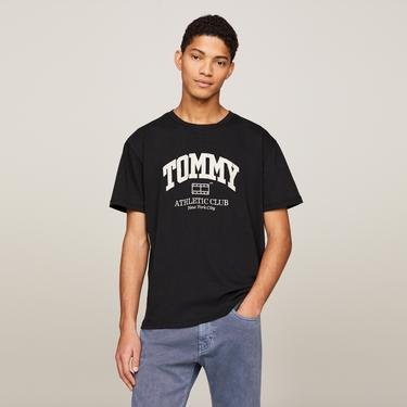  Tommy Jeans Reg Athletic Club Erkek Siyah T-Shirt