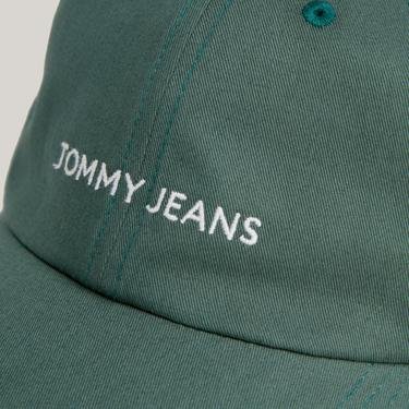  Tommy Jeans Linear Logo Erkek Yeşil Şapka