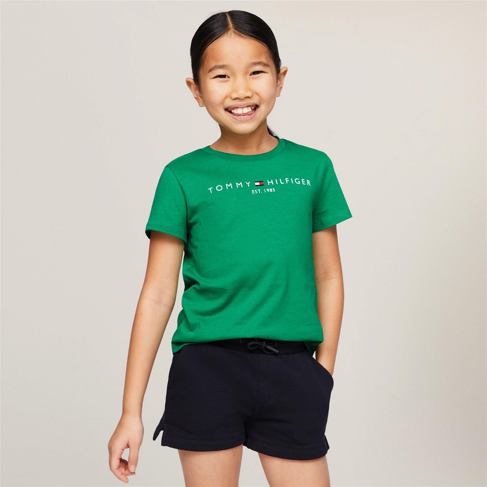 Tommy Hilfiger Essential Kız Çocuk Yeşil T-Shirt