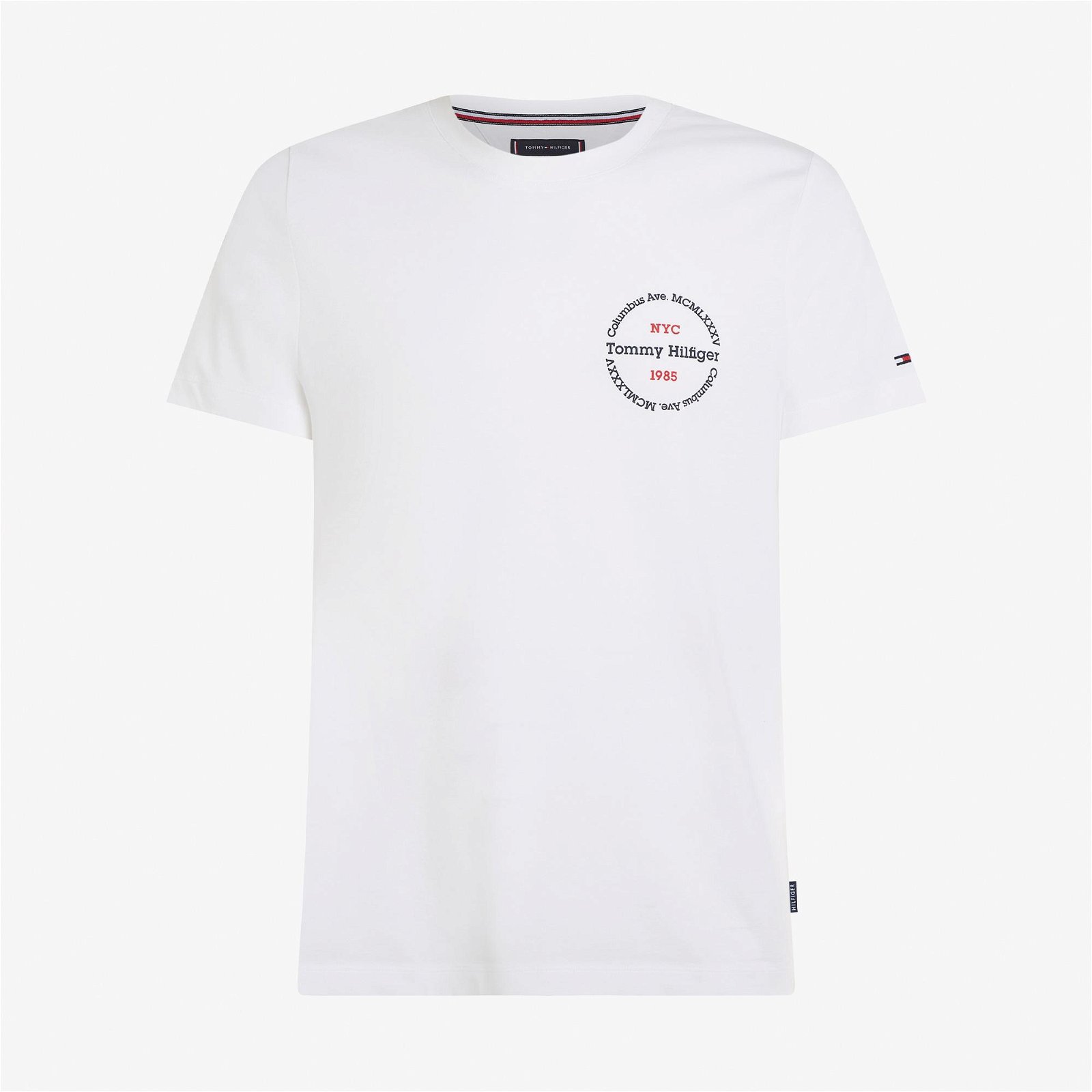 Tommy Hilfiger Roundle Erkek Beyaz T-Shirt