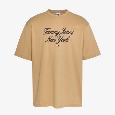  Tommy Jeans Luxe Serif Erkek Bej T-Shirt