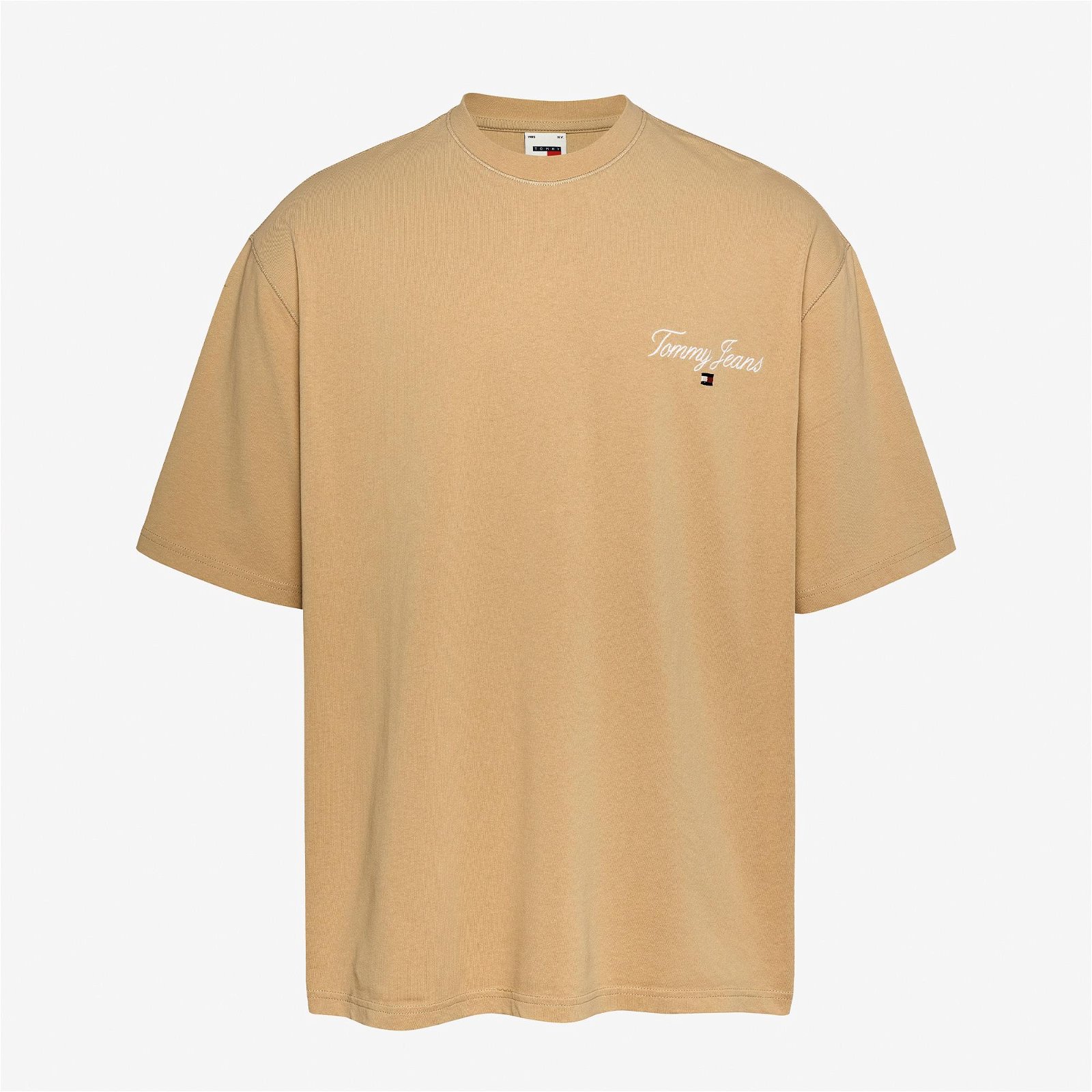 Tommy Jeans Serif Linear Erkek Bej T-Shirt