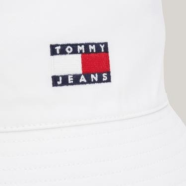  Tommy Jeans Heritage Core Bucket Erkek Beyaz Şapka