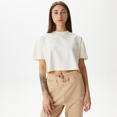  UNITED4 Classic Kadın Krem Crop T-Shirt