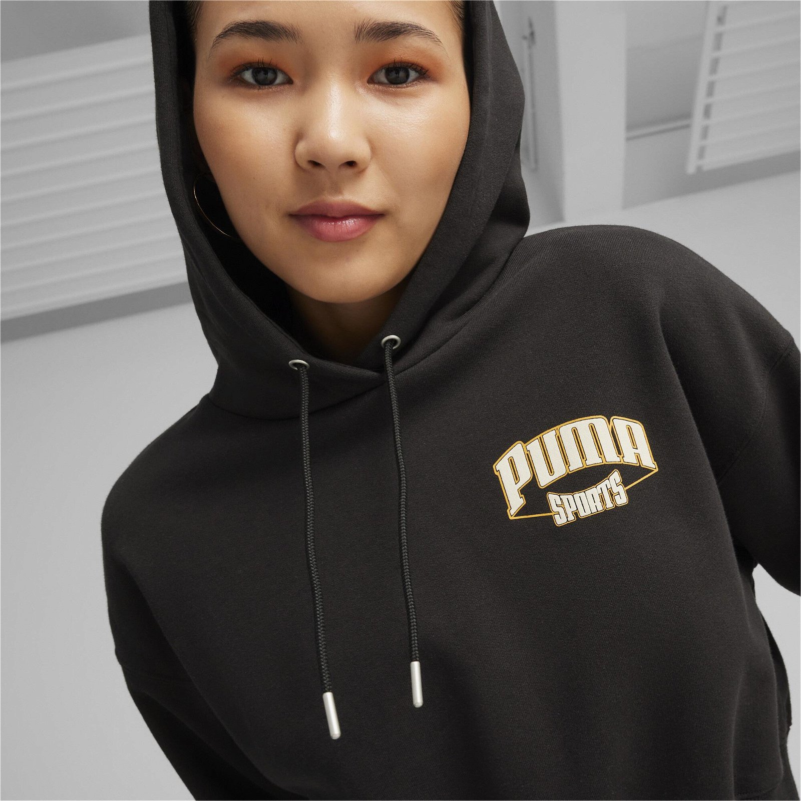 Puma Team Cropped Kadın Siyah Hoodie