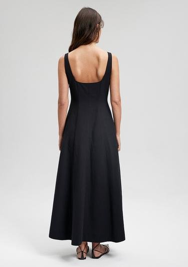  Mavi Askılı Siyah Uzun Elbise 1310479-900