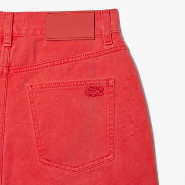  Dámské kalhoty Lacoste Straight Fit v červené barvě
