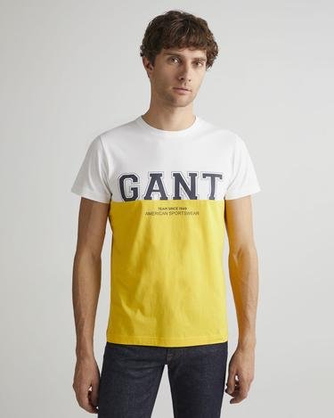  GANT Erkek Sarı Bisiklet Yaka Logolu T-shirt