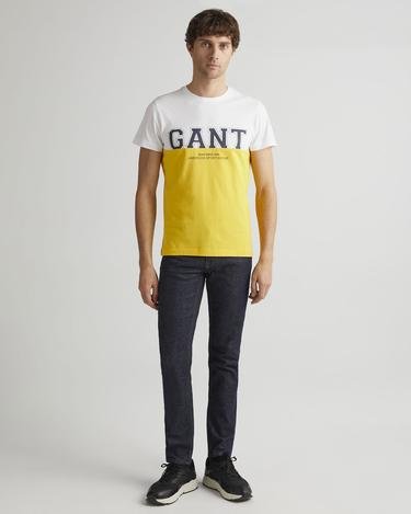  GANT Erkek Sarı Bisiklet Yaka Logolu T-shirt