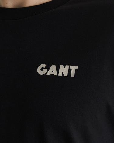  GANT Erkek Siyah Regular Fit Bisiklet Yaka Logolu T-shirt