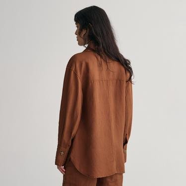  GANT Kadın Kahverengi Relaxed Fit Klasik Yaka Ceket