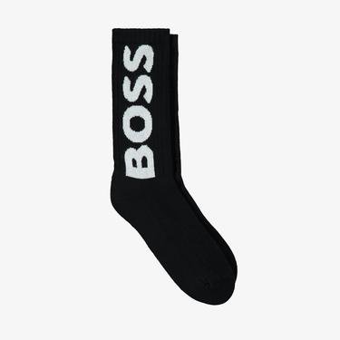  Boss Qs Rib Logo Cc Erkek Sıyah Çorap