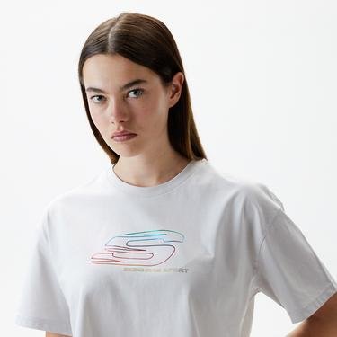  Skechers Graphic Kadın Gri T-Shirt