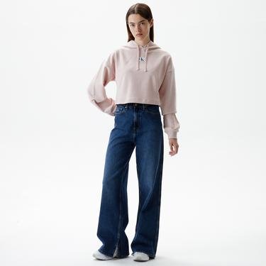  Calvin Klein Jeans Woven Label Kadın Pembe Sweatshirt