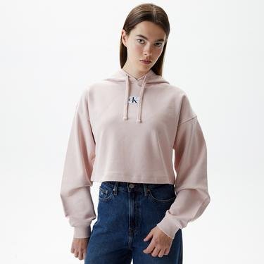  Calvin Klein Jeans Woven Label Kadın Pembe Sweatshirt