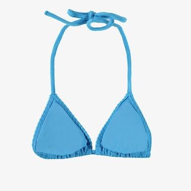  Calvin Klein Monogram Texture Kadın Mavi Bikini Üstü